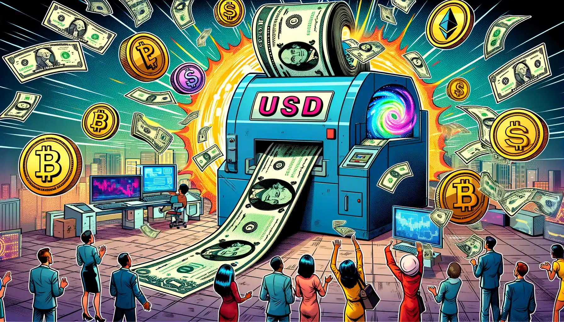 Tether tlačenie USD dolár