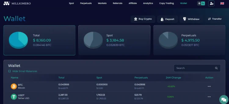 millionero_wallet_overview_2