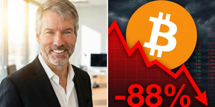 Bitcoin Saylor Pokles